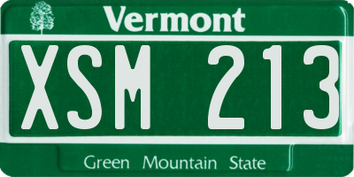 VT license plate XSM213