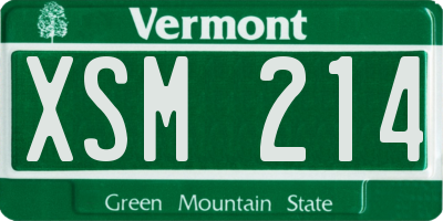 VT license plate XSM214