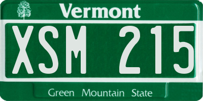 VT license plate XSM215