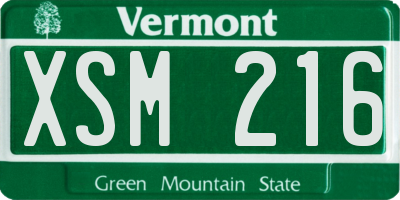 VT license plate XSM216