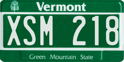 VT license plate XSM218