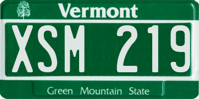 VT license plate XSM219
