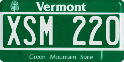 VT license plate XSM220