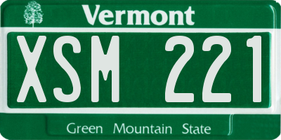 VT license plate XSM221