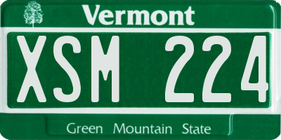 VT license plate XSM224
