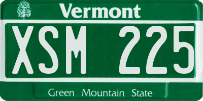 VT license plate XSM225