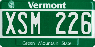 VT license plate XSM226
