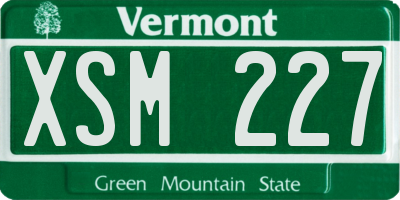 VT license plate XSM227