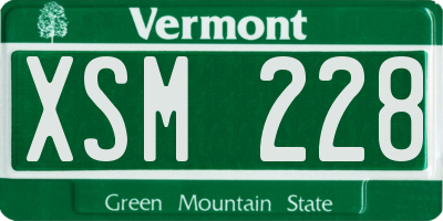 VT license plate XSM228