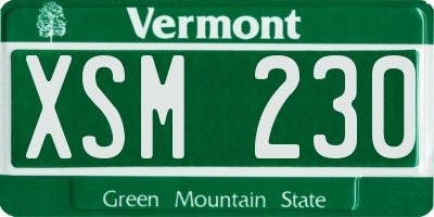 VT license plate XSM230