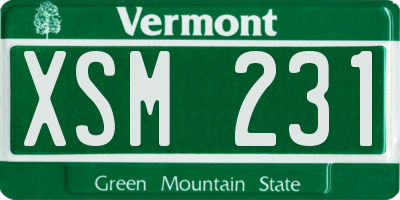 VT license plate XSM231