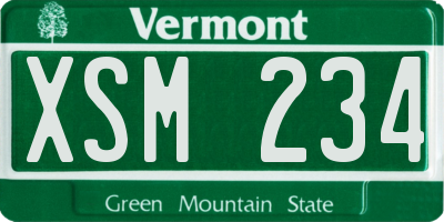 VT license plate XSM234