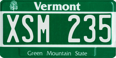 VT license plate XSM235