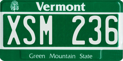 VT license plate XSM236