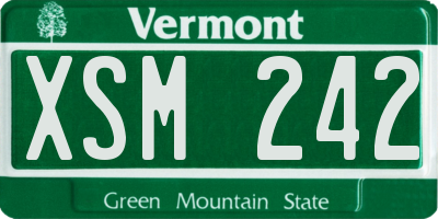 VT license plate XSM242