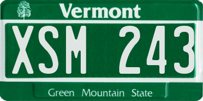 VT license plate XSM243