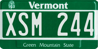 VT license plate XSM244