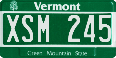 VT license plate XSM245
