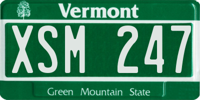 VT license plate XSM247