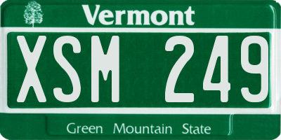 VT license plate XSM249