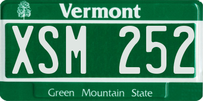 VT license plate XSM252