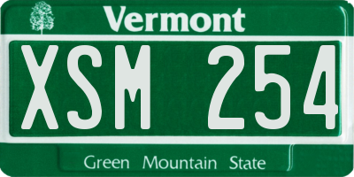 VT license plate XSM254