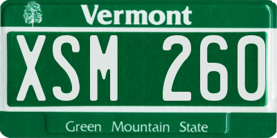 VT license plate XSM260