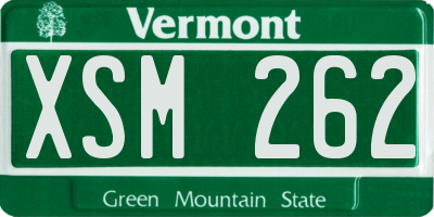 VT license plate XSM262
