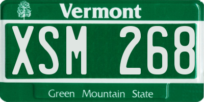 VT license plate XSM268