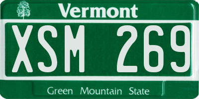 VT license plate XSM269