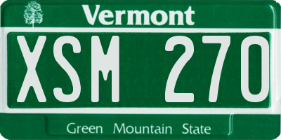 VT license plate XSM270