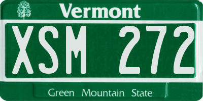 VT license plate XSM272