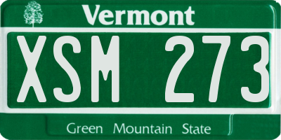 VT license plate XSM273