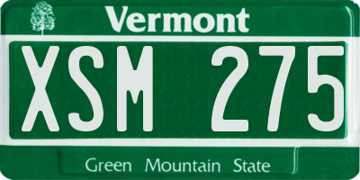 VT license plate XSM275