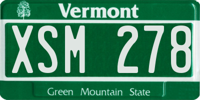 VT license plate XSM278