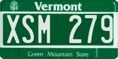 VT license plate XSM279