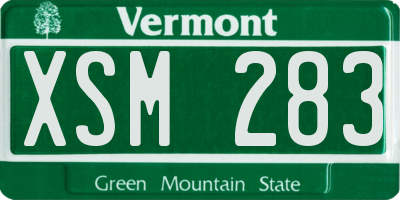 VT license plate XSM283