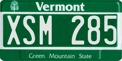 VT license plate XSM285