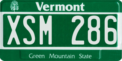 VT license plate XSM286