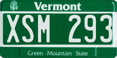 VT license plate XSM293