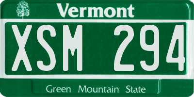 VT license plate XSM294