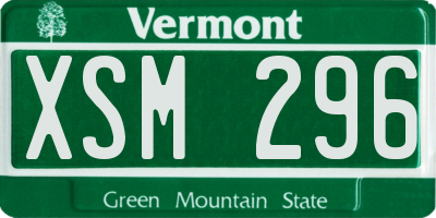 VT license plate XSM296