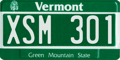 VT license plate XSM301