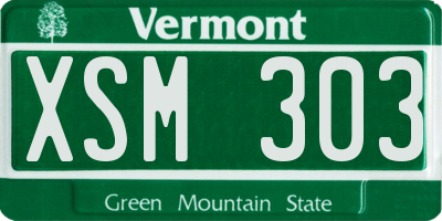 VT license plate XSM303