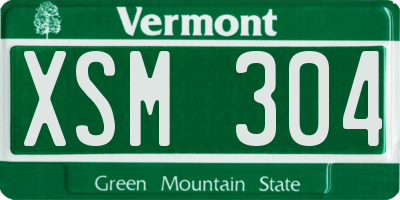 VT license plate XSM304
