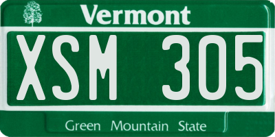 VT license plate XSM305