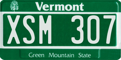 VT license plate XSM307