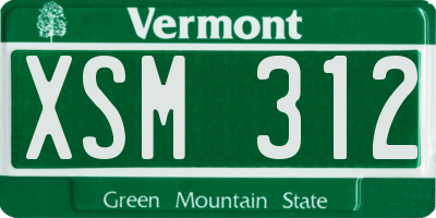 VT license plate XSM312