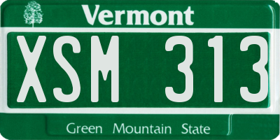 VT license plate XSM313