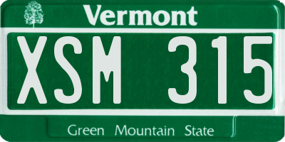 VT license plate XSM315